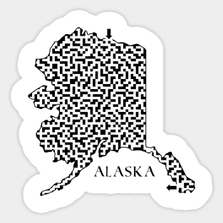 Alaska State Outline Maze & Labyrinth Sticker